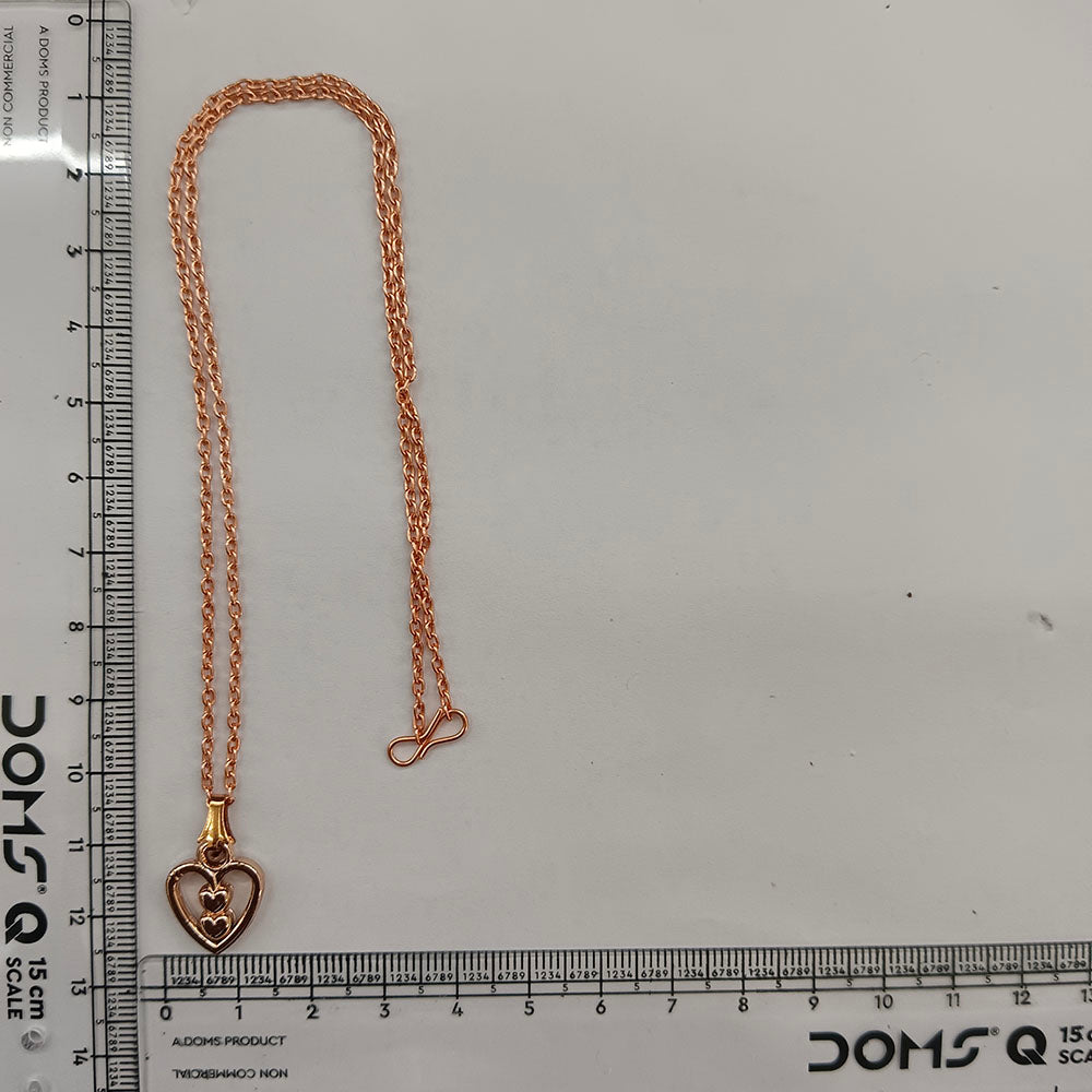 The99Jewel Modern Rose Gold Plated Heart Shape Pendant Chain for Women