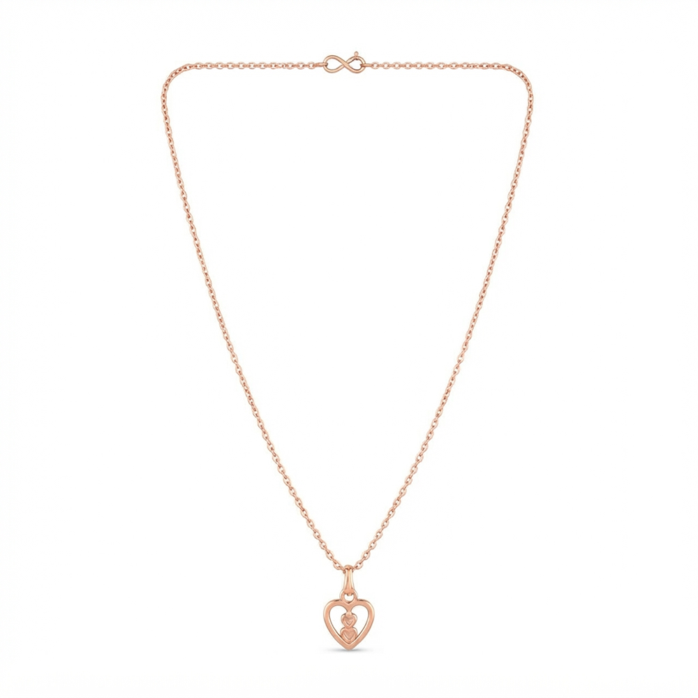 The99Jewel Modern Rose Gold Plated Heart Shape Pendant Chain for Women