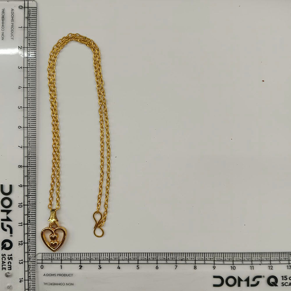 The99Jewel Modern Gold Plated Heart Shape Chain Pendant for Women