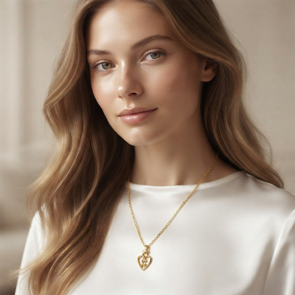 The99Jewel Modern Gold Plated Heart Shape Chain Pendant for Women