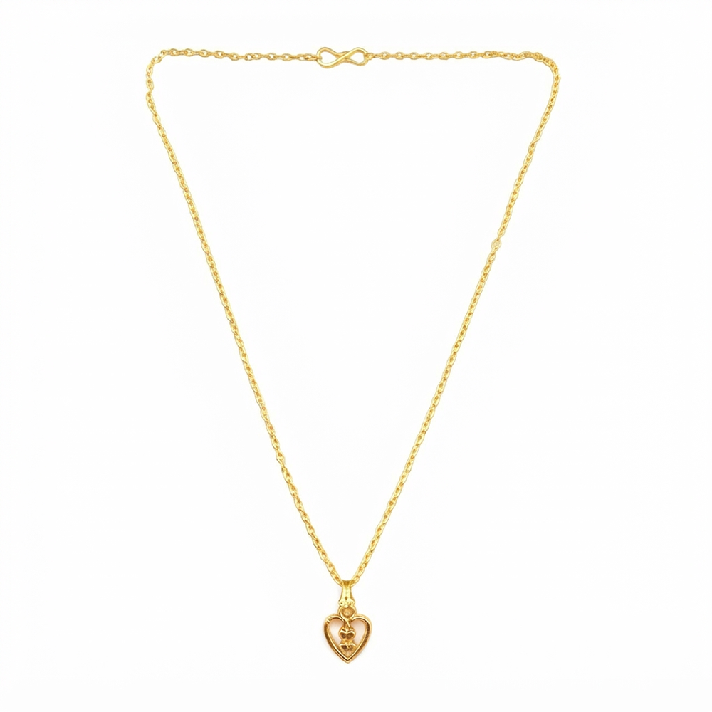 The99Jewel Modern Gold Plated Heart Shape Chain Pendant for Women