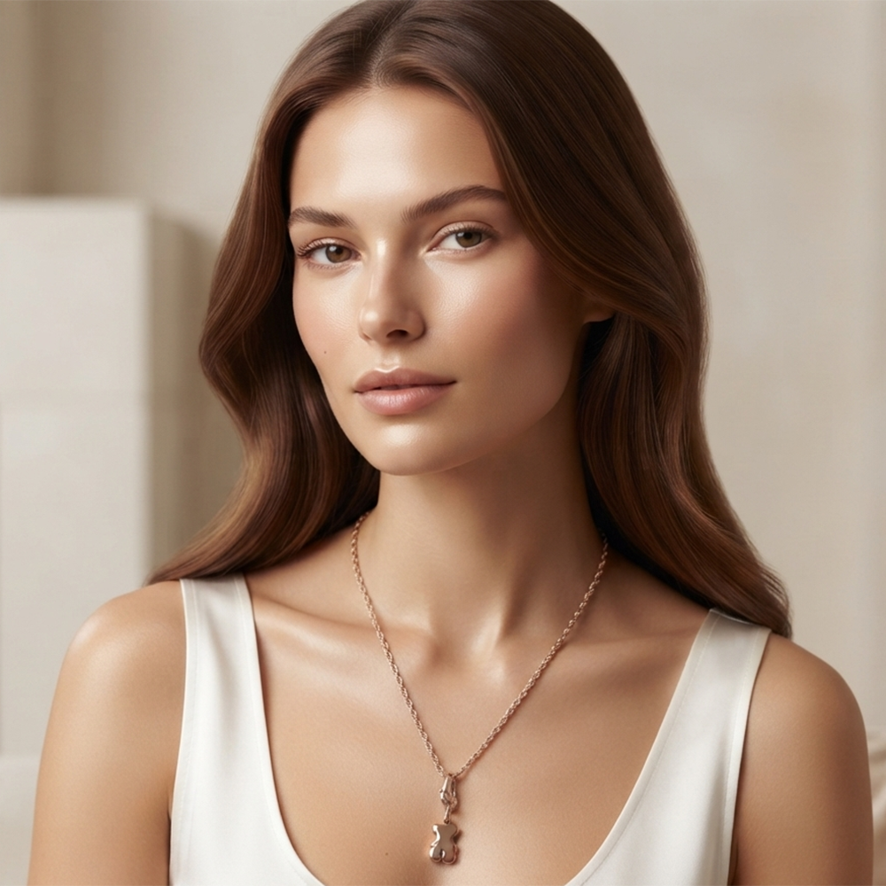 The99Jewel Modern Rose Gold Plated Guitar Shape Pendant Chain for Women