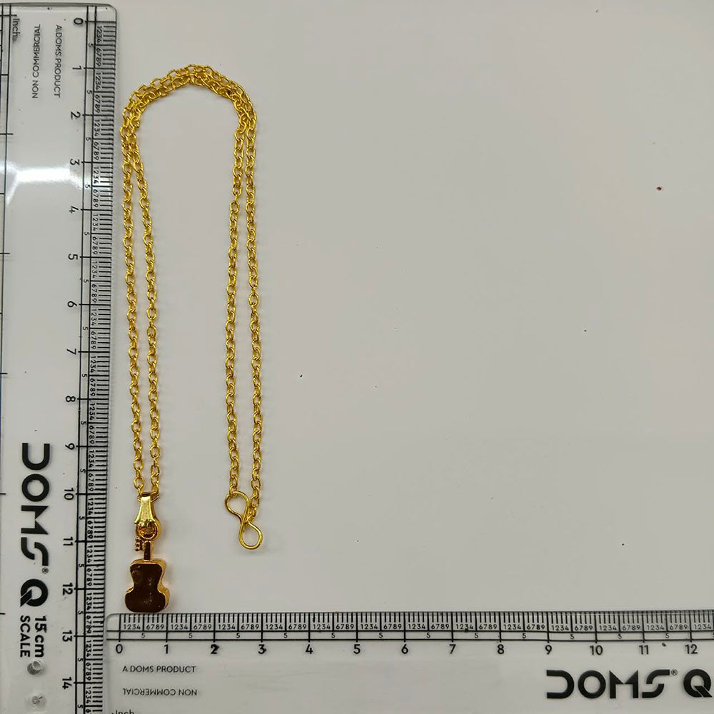 The99Jewel Modern Gold Plated Guitar Shape Chain Pendant for Women
