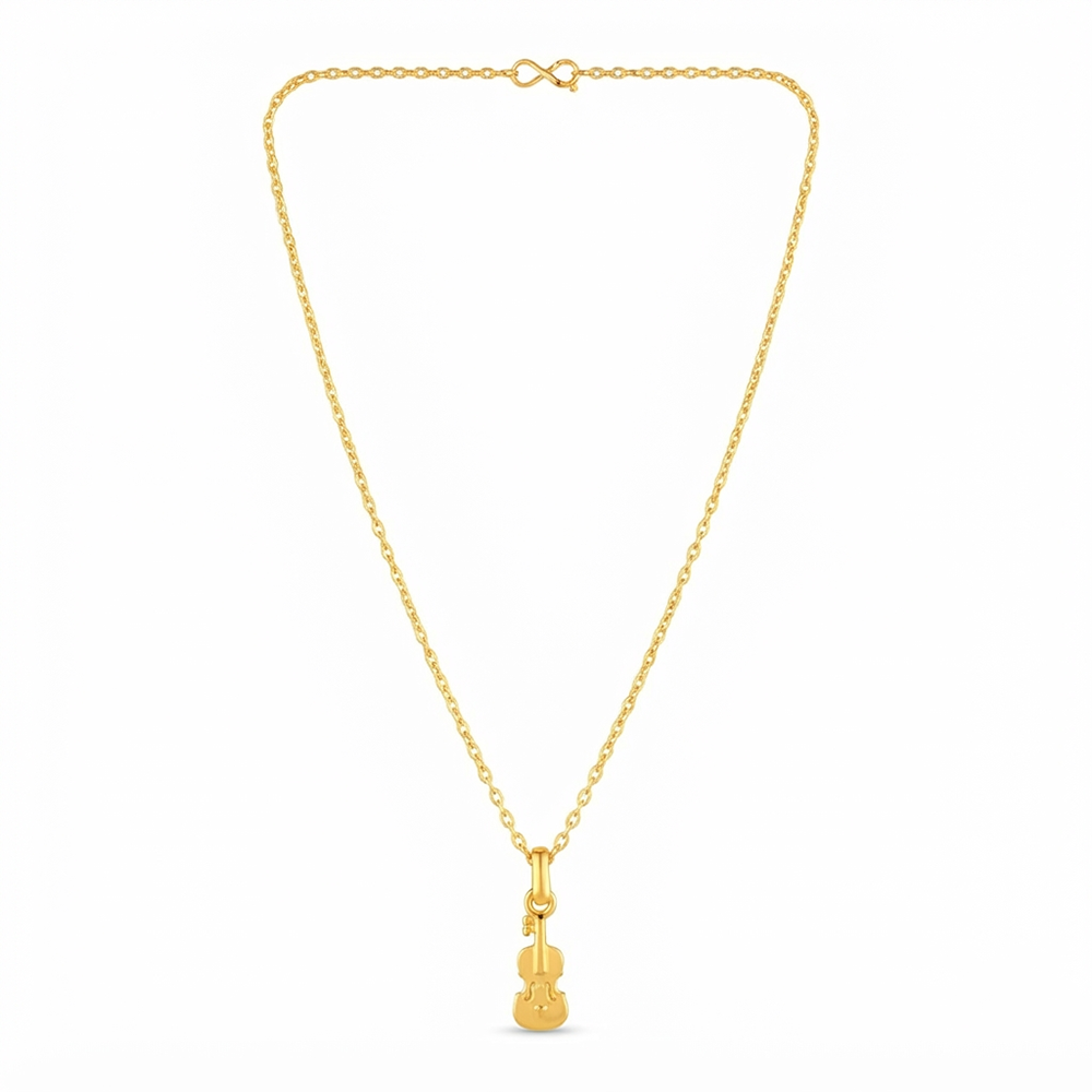 The99Jewel Modern Gold Plated Guitar Shape Chain Pendant for Women