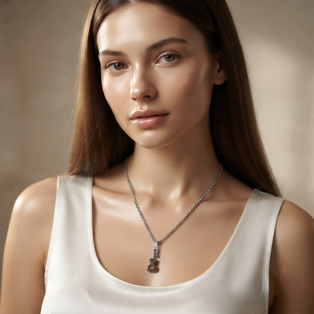 The99Jewel Modern Silver Plated Guitar Shape Pendant Chain for Women