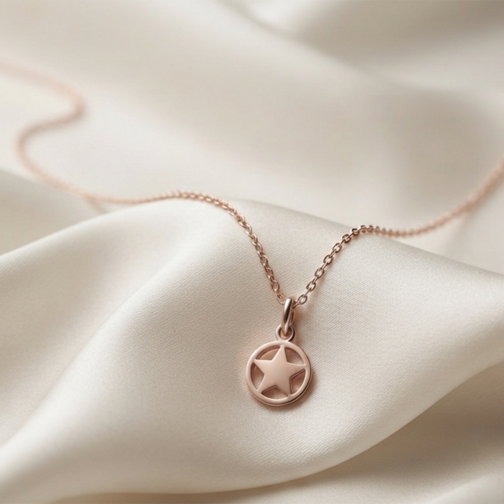 The99Jewel Modern Rose Gold Plated Star Shape Pendant Chain for Women