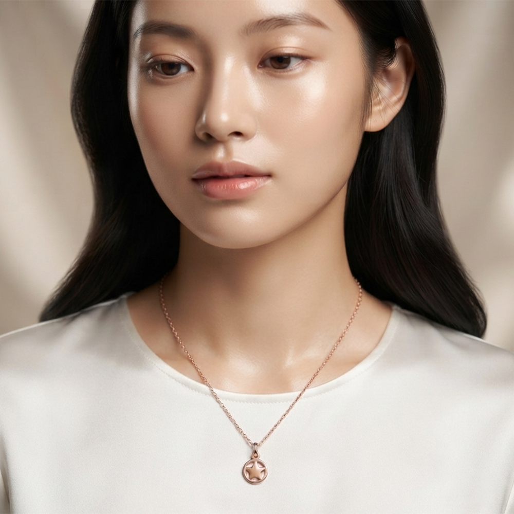 The99Jewel Modern Rose Gold Plated Star Shape Pendant Chain for Women