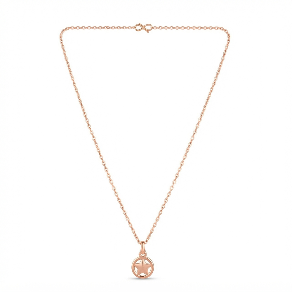 The99Jewel Modern Rose Gold Plated Star Shape Pendant Chain for Women