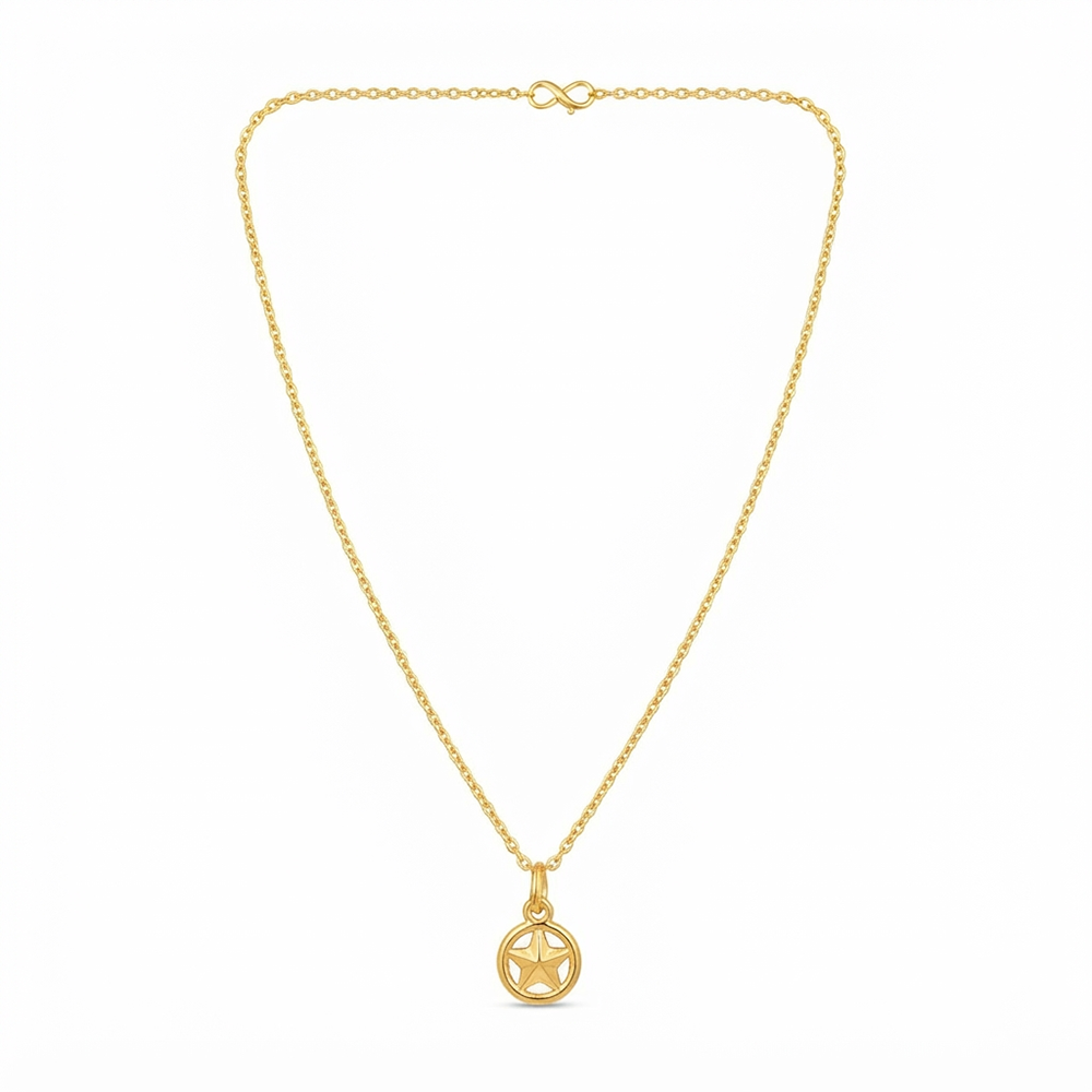 The99Jewel Modern Gold Plated Star Shape Chain Pendant for Women