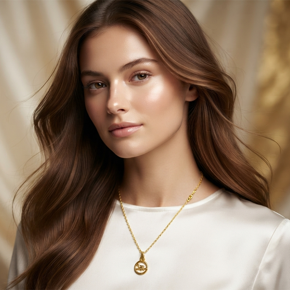 The99Jewel Modern Gold Plated Star Shape Chain Pendant for Women 