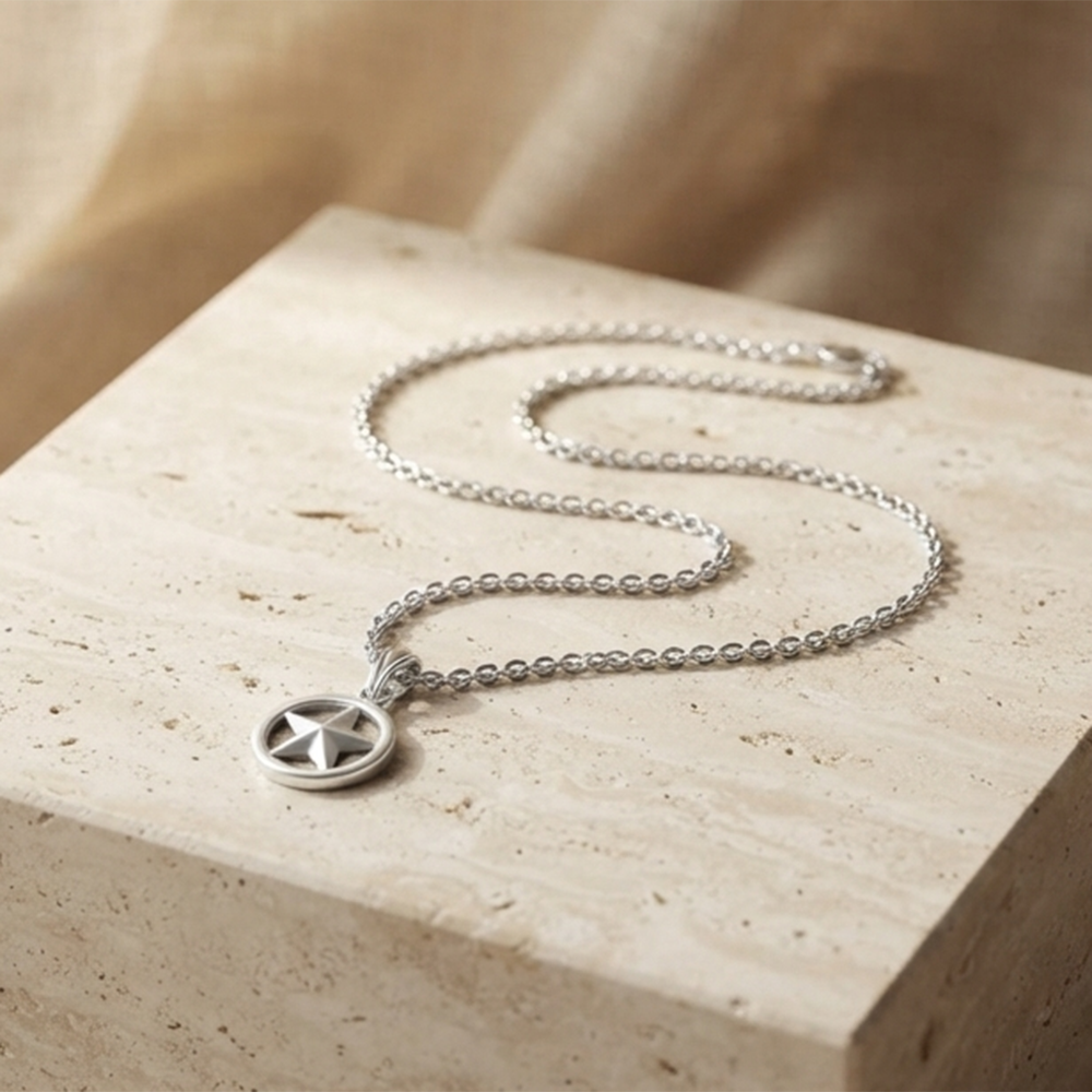 The99Jewel Modern Silver Plated Star Shape Pendant Chain for Women