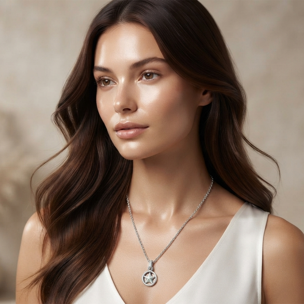 The99Jewel Modern Silver Plated Star Shape Pendant Chain for Women