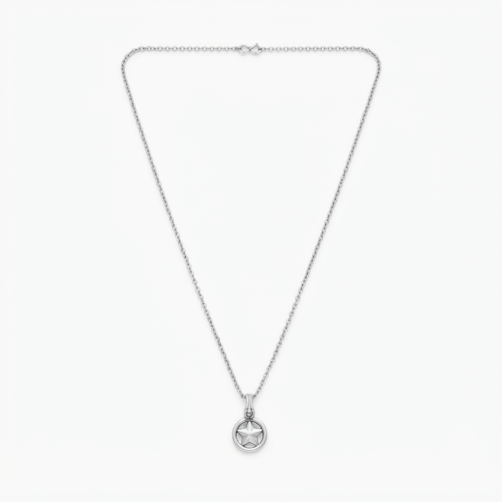 The99Jewel Modern Silver Plated Star Shape Pendant Chain for Women
