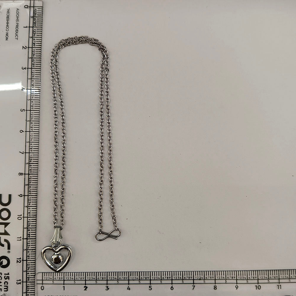 The99Jewel Modern Silver Plated Heart Shape Pendant Chain for Women