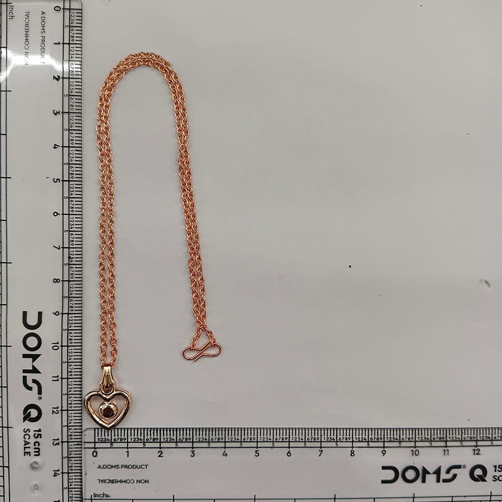 The99Jewel Modern Rose Gold Plated Heart Shape Pendant Chain for Women