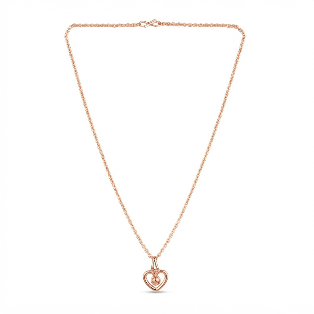 The99Jewel Modern Rose Gold Plated Heart Shape Pendant Chain for Women