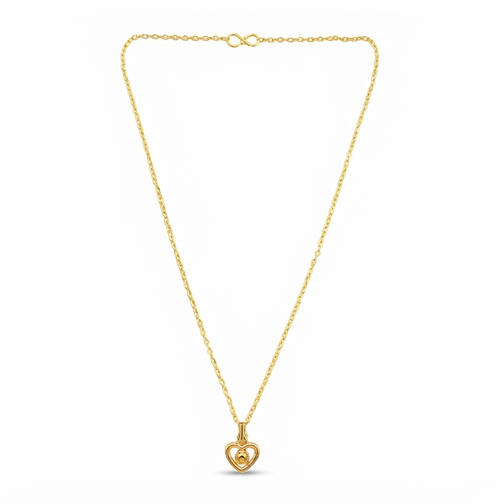 The99Jewel Modern Gold Plated Heart Shape Chain Pendant for Women