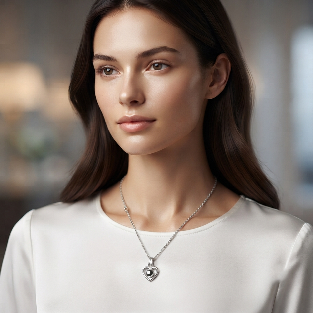 The99Jewel Modern Silver Plated Heart Shape Pendant Chain for Women