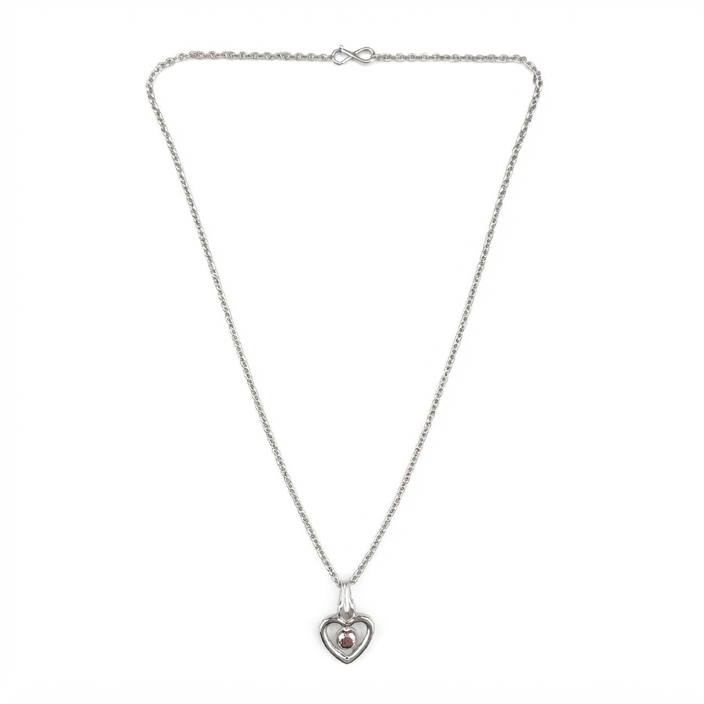 The99Jewel Modern Silver Plated Heart Shape Pendant Chain for Women