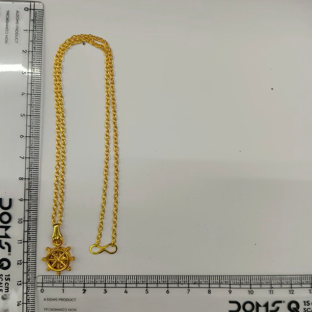 The99Jewel Modern Gold Plated Ship Wheel Shape Chain Pendant for Women