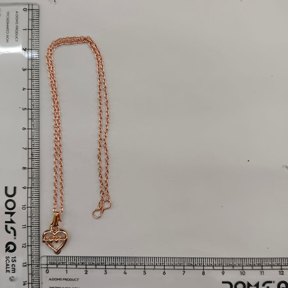 The99Jewel Modern Rose Gold Plated Heart Shape Pendant Chain for Women