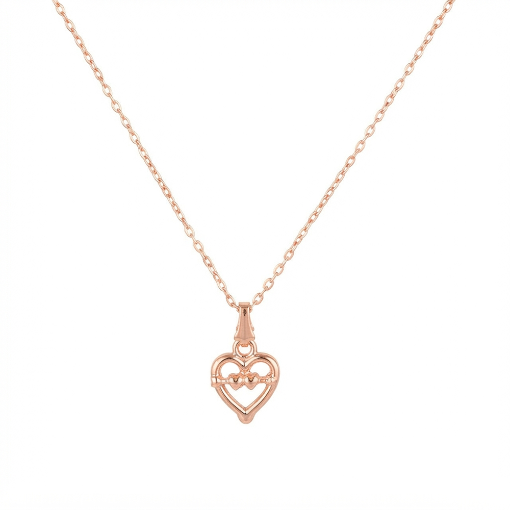The99Jewel Modern Rose Gold Plated Heart Shape Pendant Chain for Women
