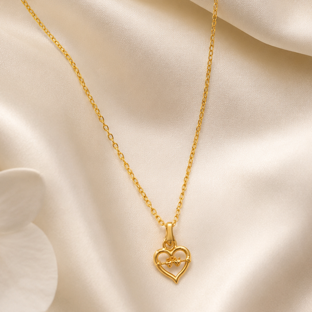 The99Jewel Modern Gold Plated Heart Shape Chain Pendant for Women