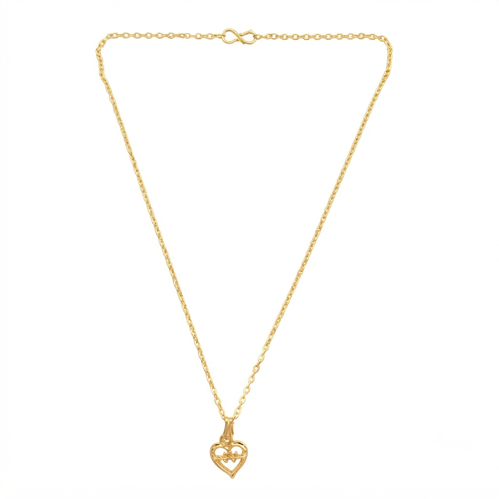 The99Jewel Modern Gold Plated Heart Shape Chain Pendant for Women
