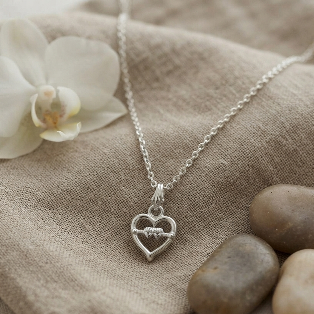 The99Jewel Modern Silver Plated Heart Shape Pendant Chain for Women