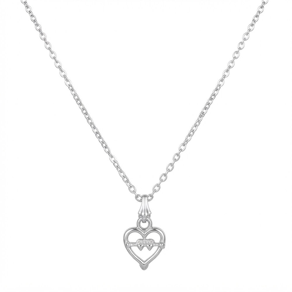 The99Jewel Modern Silver Plated Heart Shape Pendant Chain for Women