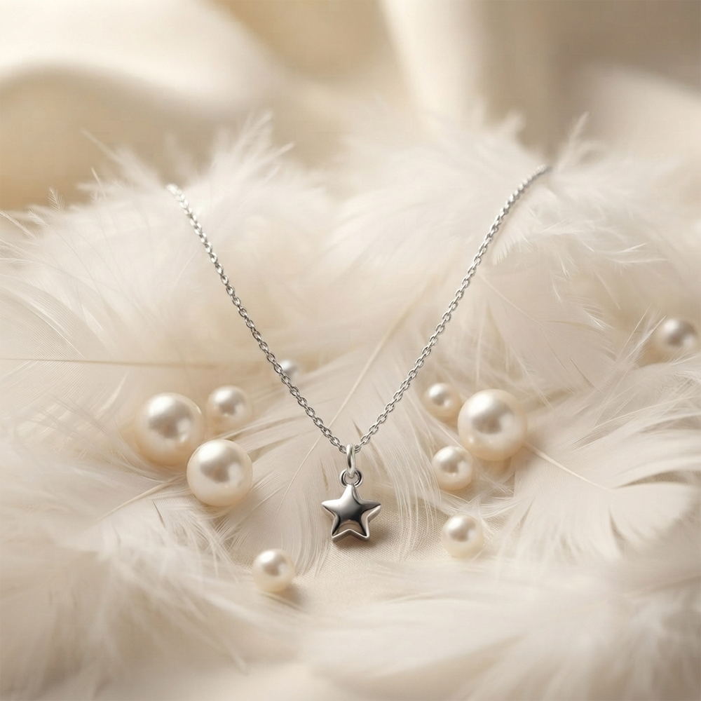 The99Jewel Modern Silver Plated Star Shape Pendant Chain for Women