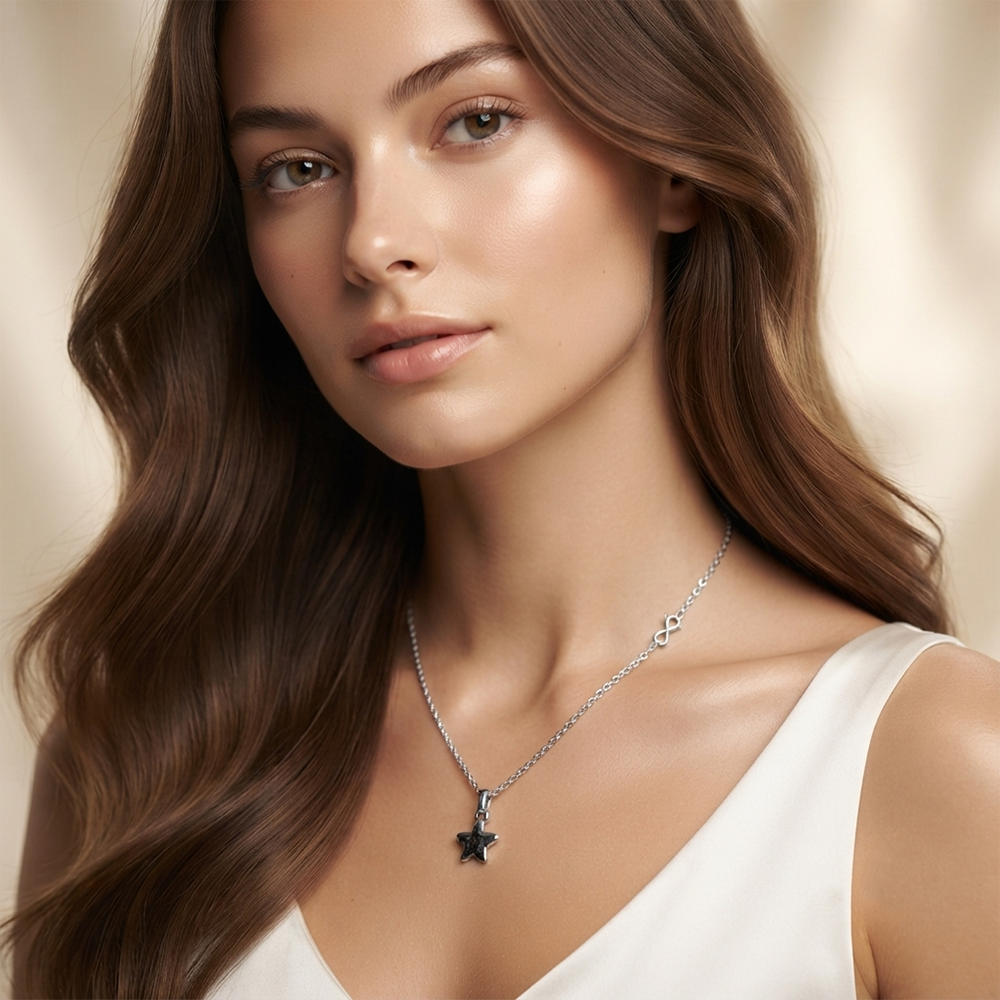 The99Jewel Modern Silver Plated Star Shape Pendant Chain for Women