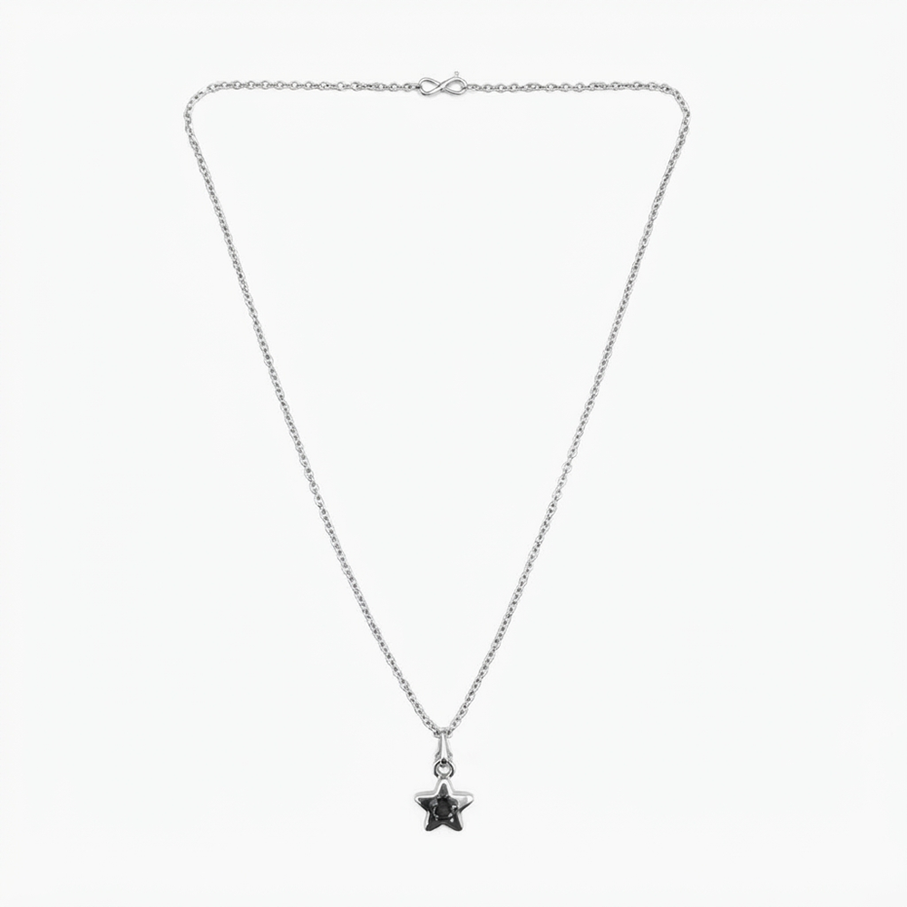 The99Jewel Modern Silver Plated Star Shape Pendant Chain for Women