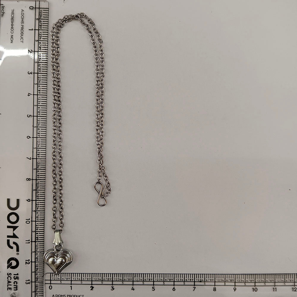 The99Jewel Modern Silver Plated Heart Shape Pendant Chain for Women