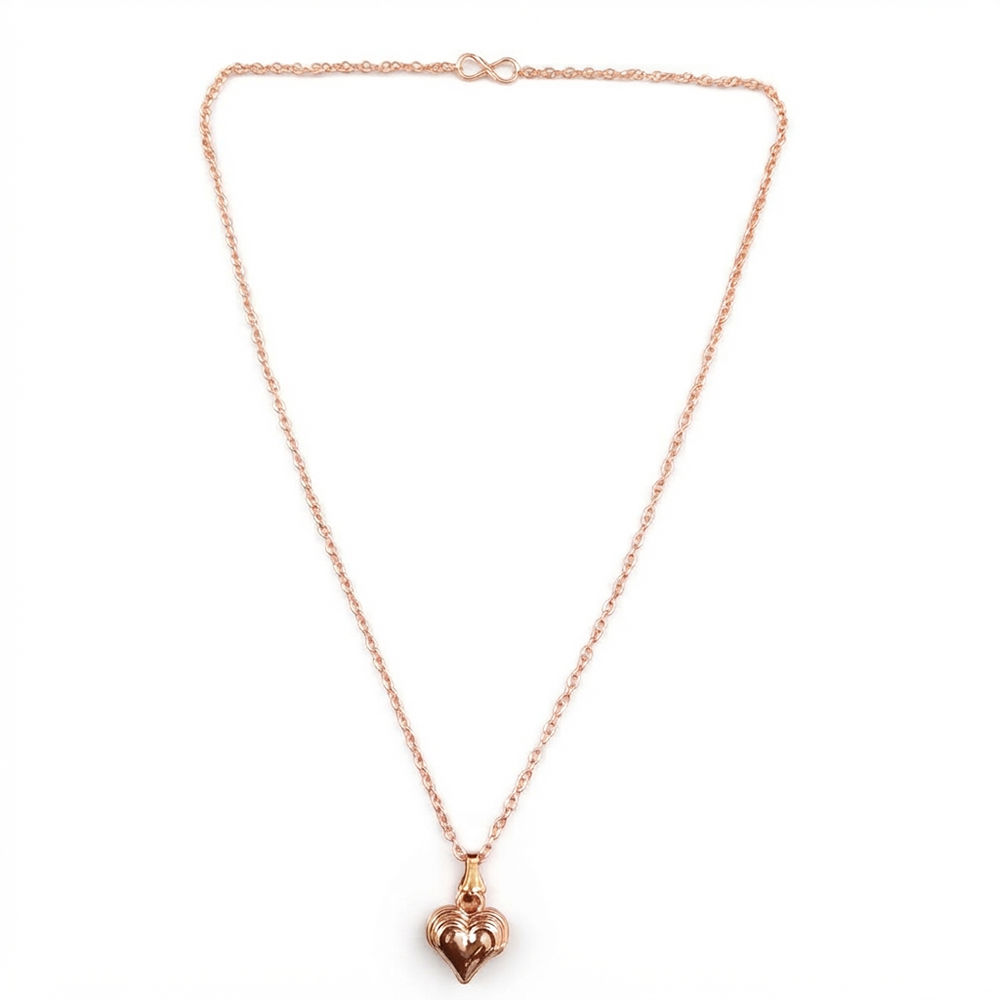 The99Jewel Modern Rose Gold Plated Heart Shape Pendant Chain for Women