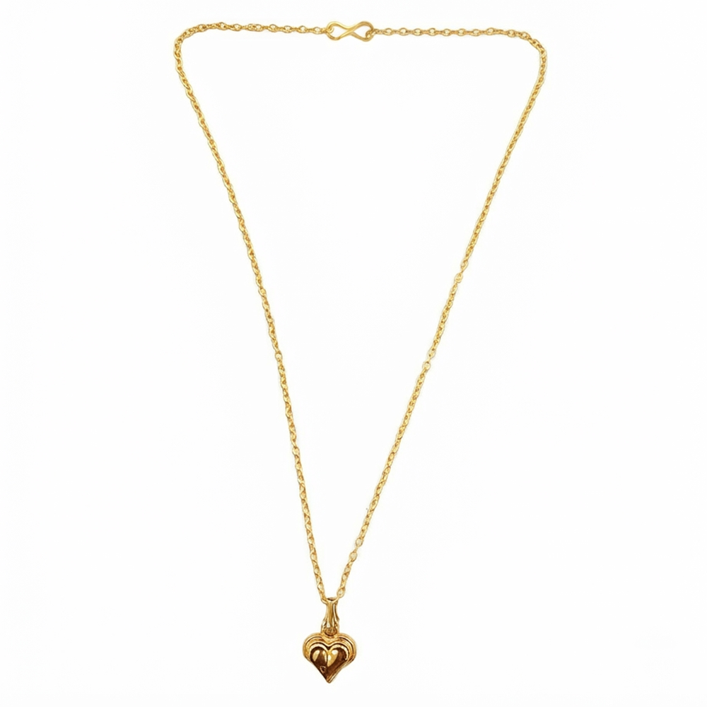 The99Jewel Modern Gold Plated Heart Shape Chain Pendant for Women