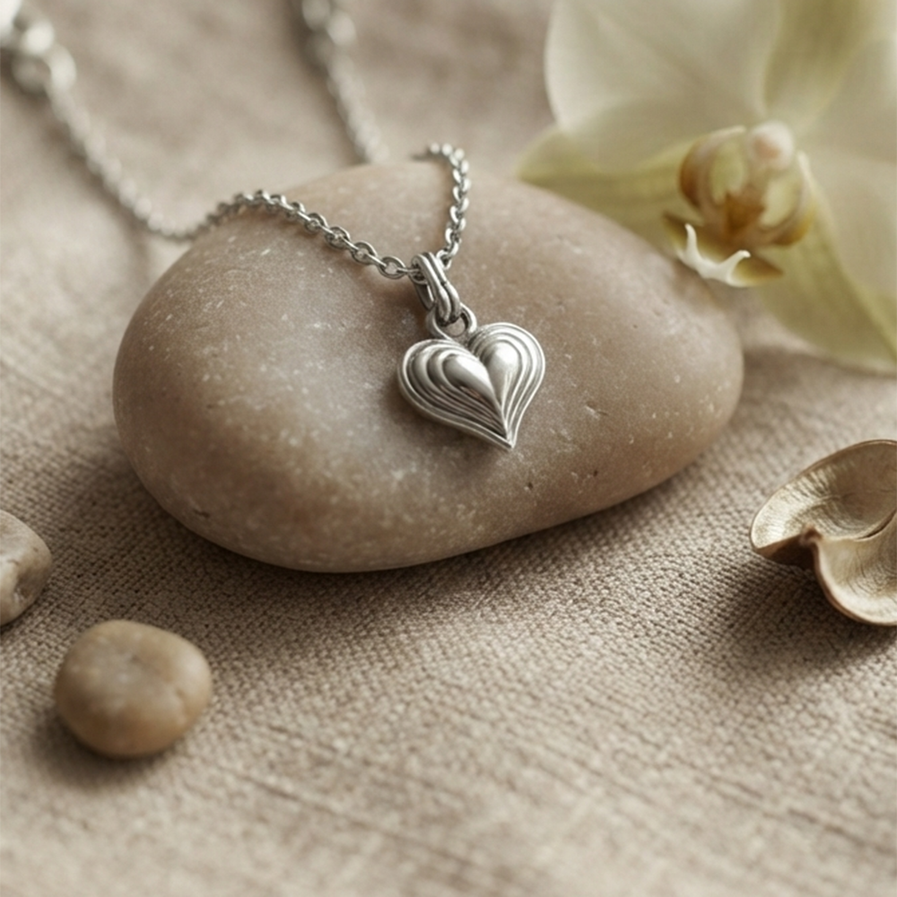 The99Jewel Modern Silver Plated Heart Shape Pendant Chain for Women