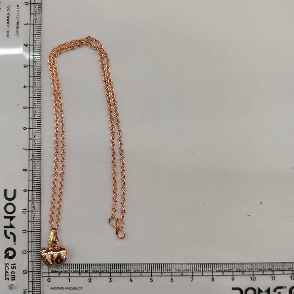 The99Jewel Modern Rose Gold Plated Heart Shape Pendant Chain for Women