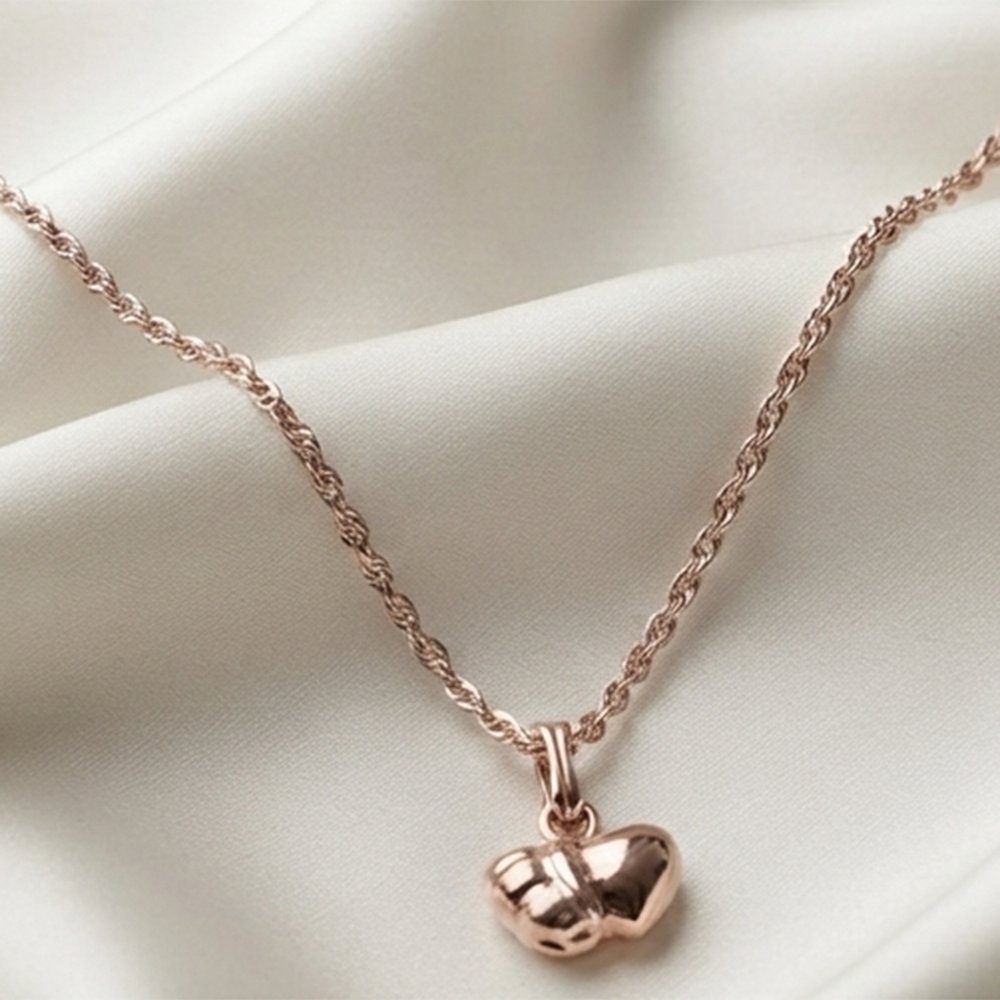 The99Jewel Modern Rose Gold Plated Heart Shape Pendant Chain for Women