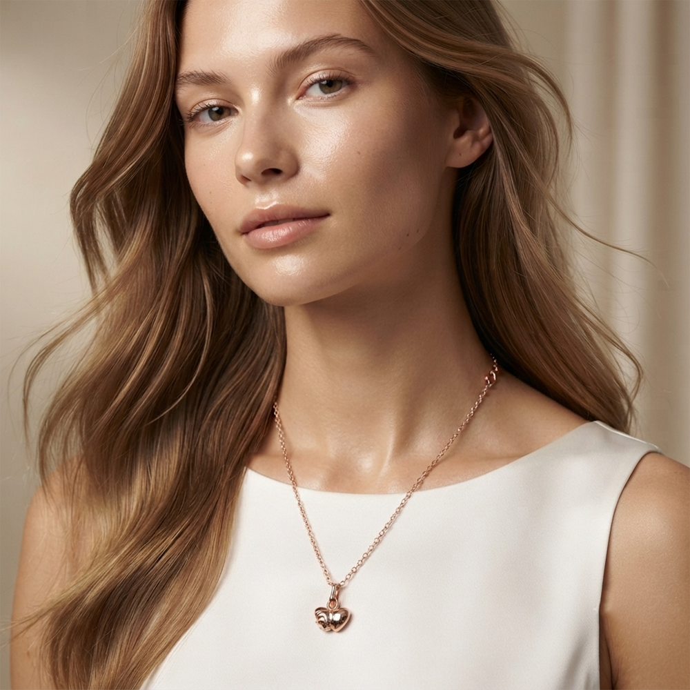 The99Jewel Modern Rose Gold Plated Heart Shape Pendant Chain for Women