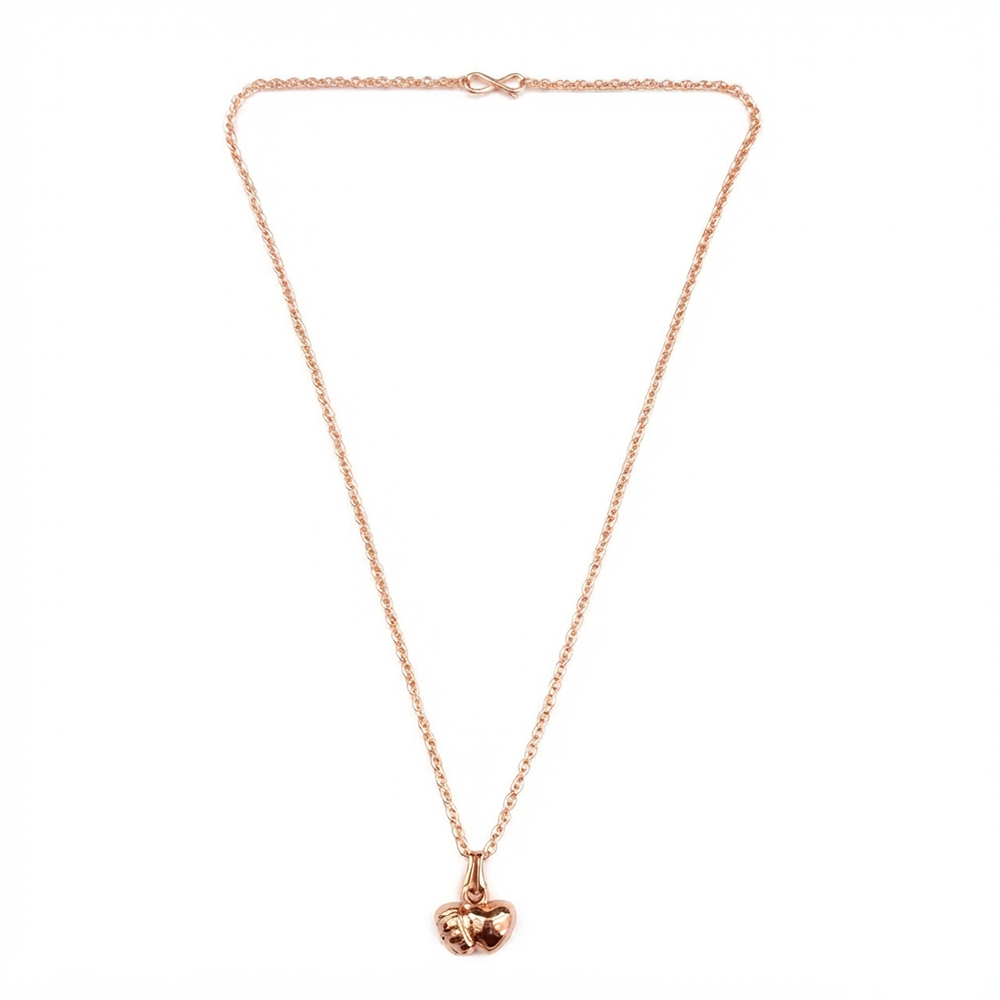 The99Jewel Modern Rose Gold Plated Heart Shape Pendant Chain for Women