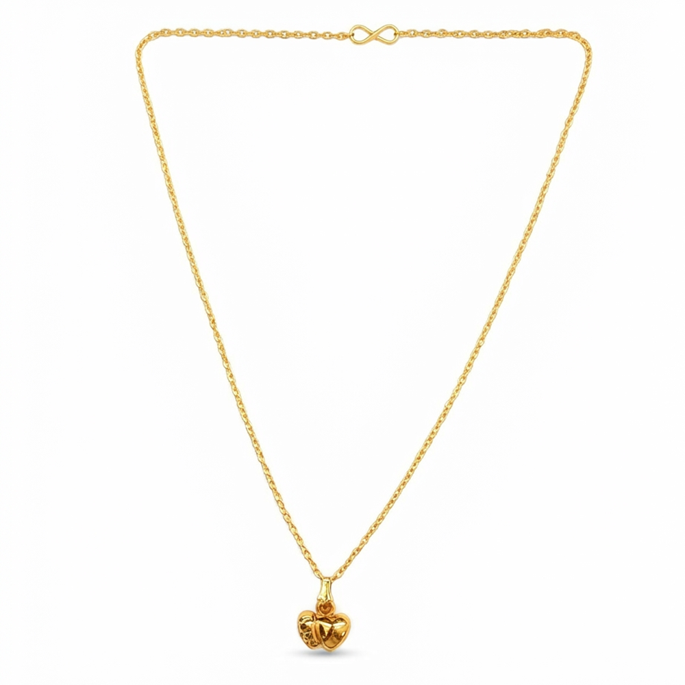 The99Jewel Modern Gold Plated Heart Shape Chain Pendant for Women