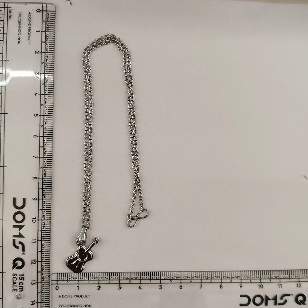 The99Jewel Casual Silver Plated Guitar Shape Pendant Chain for Women