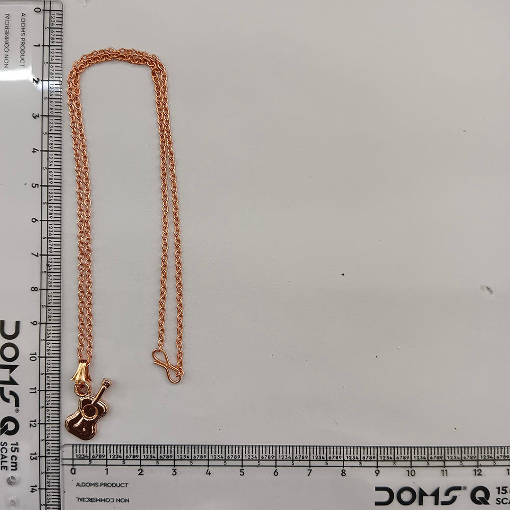 The99Jewel Casual Rose Gold Plated Guitar Shape Pendant Chain for Women