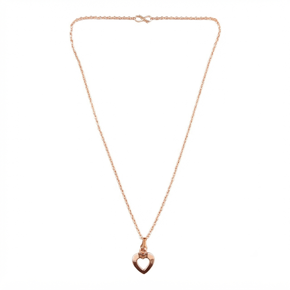 The99Jewel Casual Rose Gold Plated Heart Shape Pendant Chain for Women