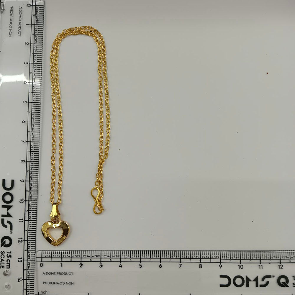 The99Jewel Modern Gold Plated Heart Shape Chain Pendant for Women