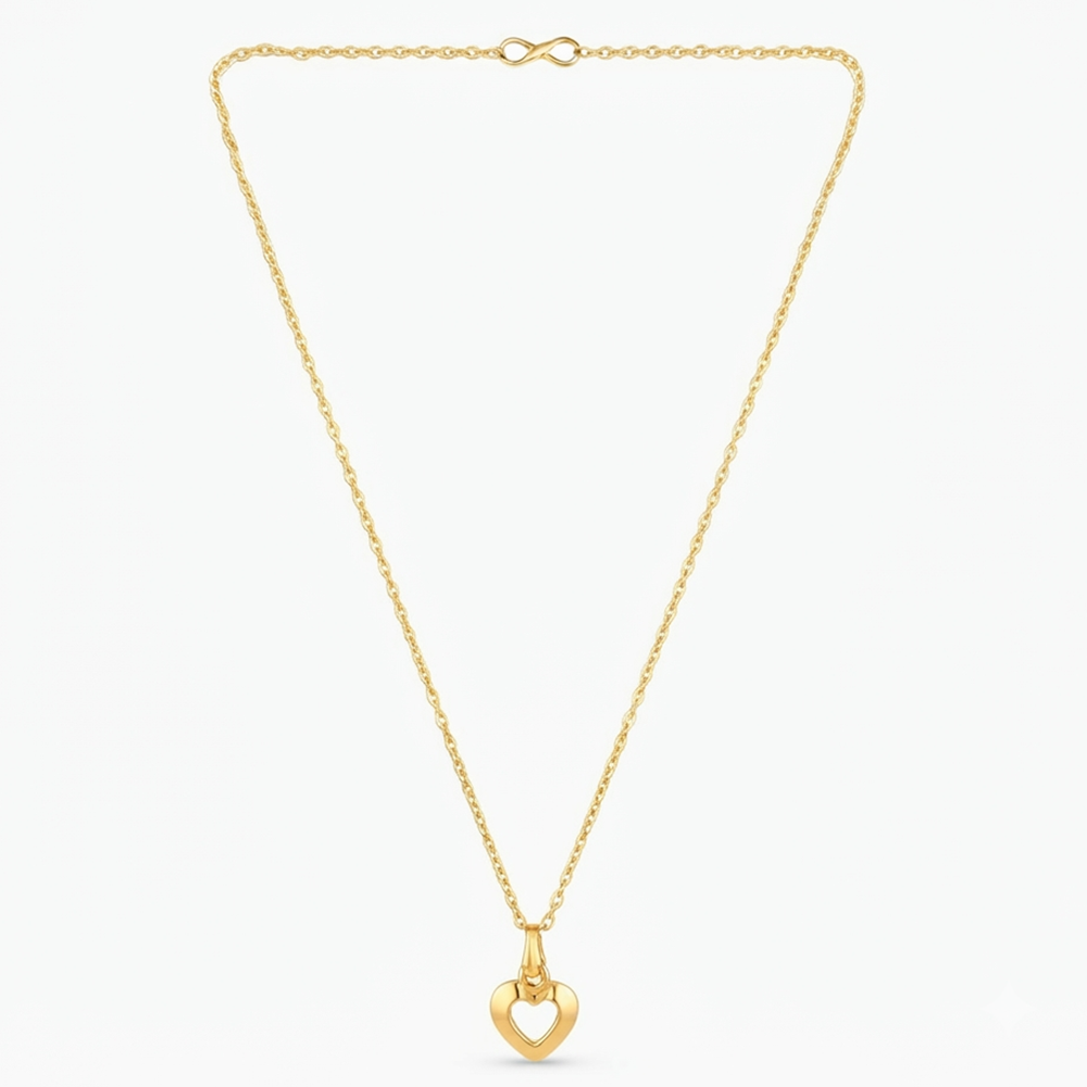 The99Jewel Modern Gold Plated Heart Shape Chain Pendant for Women