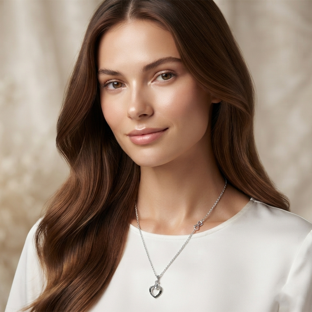 The99Jewel Casual Silver Plated Heart Shape Pendant Chain for Women