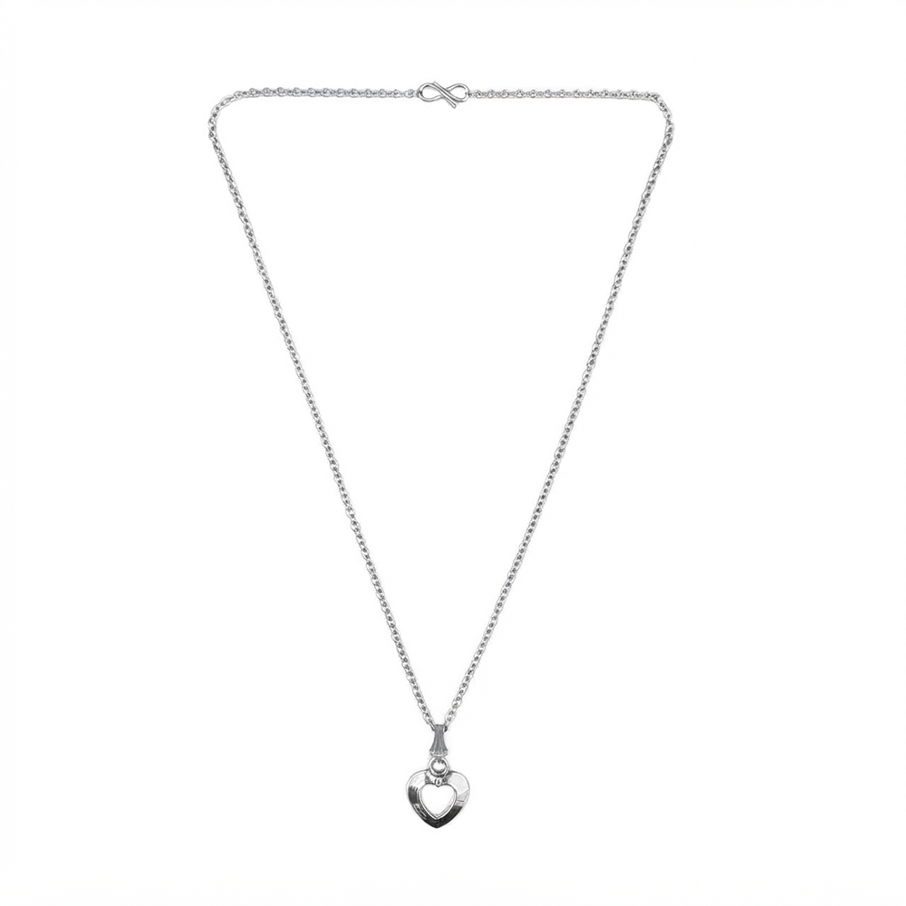 The99Jewel Casual Silver Plated Heart Shape Pendant Chain for Women