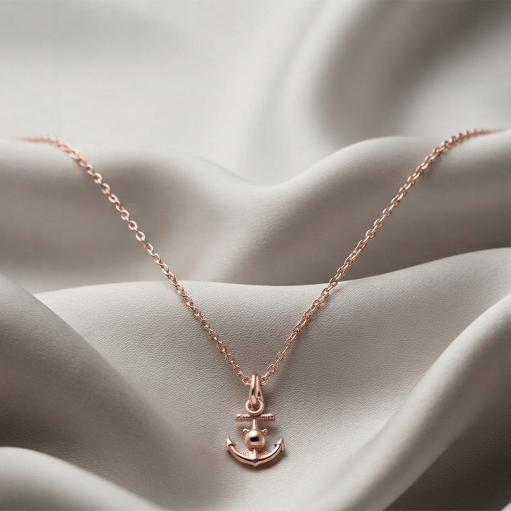 The99Jewel Casual Rose Gold Plated Anchor Shape Pendant Chain for Women